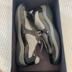 Prada America's Cup sneakers. Patent leather and technical fabric